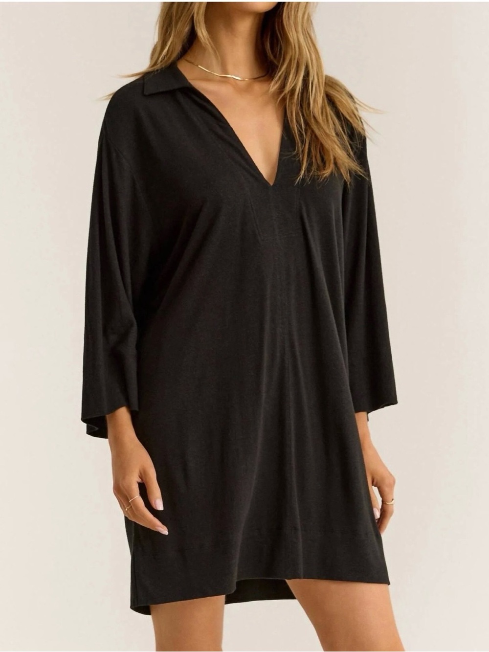 Z Supply Black Mallory Slub Cover Up